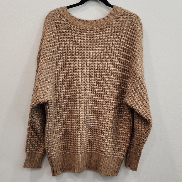 American Eagle Oversized Brown V-Neck Sweater - Picture 6 of 6